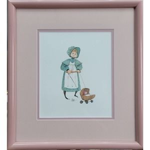 P Buckley Moss "Penny" Signed 1990 Professionally Framed #813/1000 Print